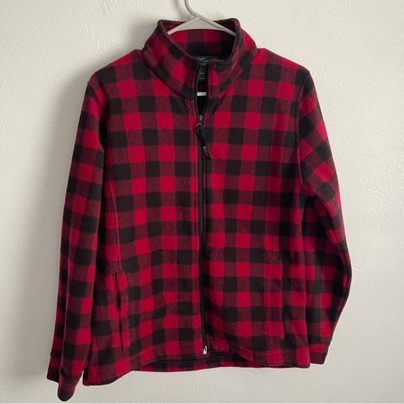 Woolrich women’s Fleece Jacket Buffalo Plaid zip up size small - Picture 1 of 7